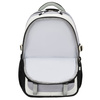 Białoczarny plecak szkolny z poliestru z poręczną dodatkową saszetką - Peterson