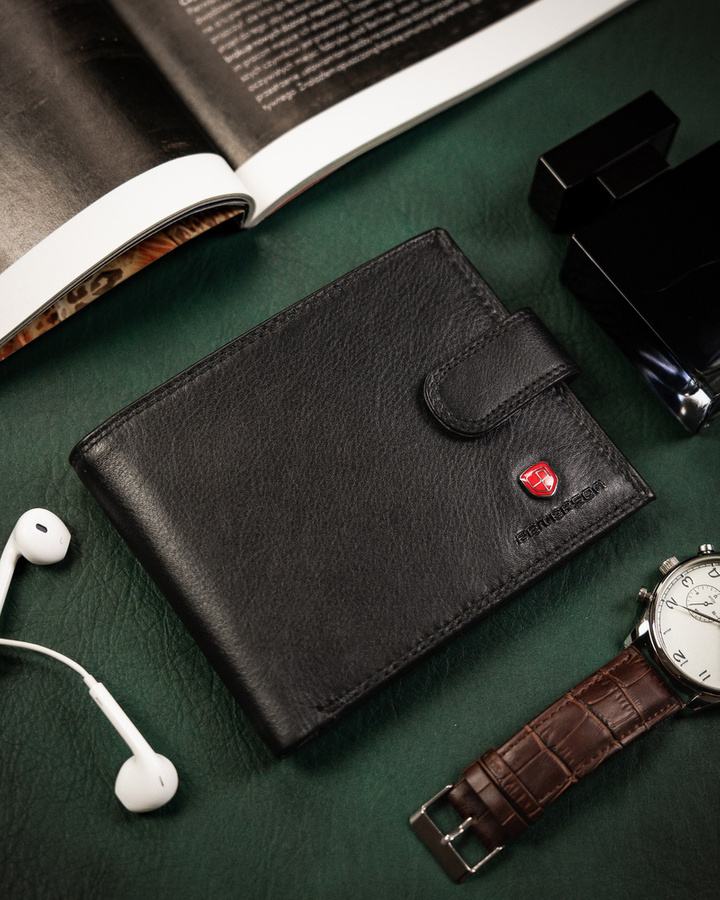 Duży, skórzany portfel męski na karty - Peterson