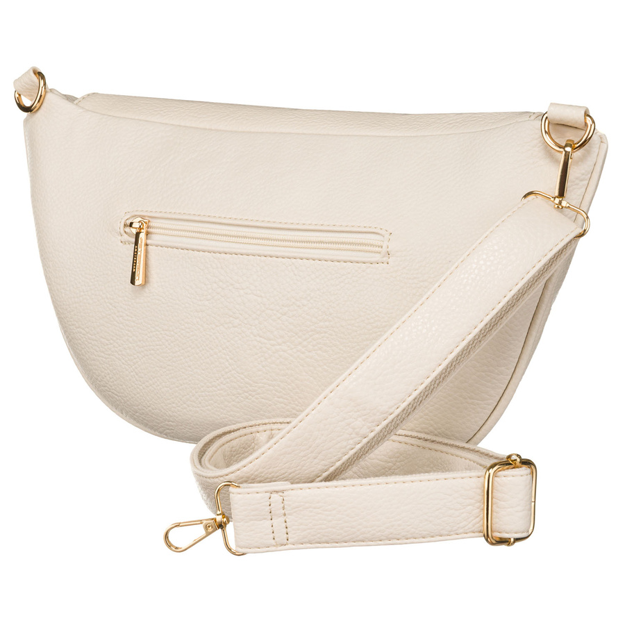 Miejska modna beżowa nerka damska na biodra lub przez ramię crossbody skóra ekologiczna Peterson