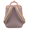 Różowo-szary plecak damski z poliestru i skóry ekologicznej, jednokomorowy - Peterson