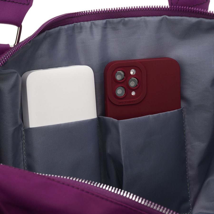 Sportowa torba treningowa z poliestru w fioletowym kolorze - Peterson