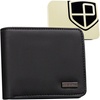 Mały portfel męski w czarnym kolorze wykonany ze skóry ekologicznej - Peterson