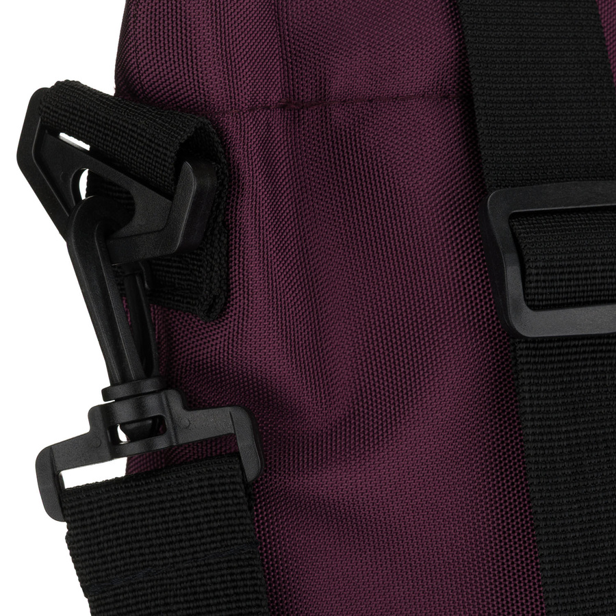 Duża, fioletowa shopperka damska zawieszona na wygodnych uchwytach i doczepianym pasku - Peterson