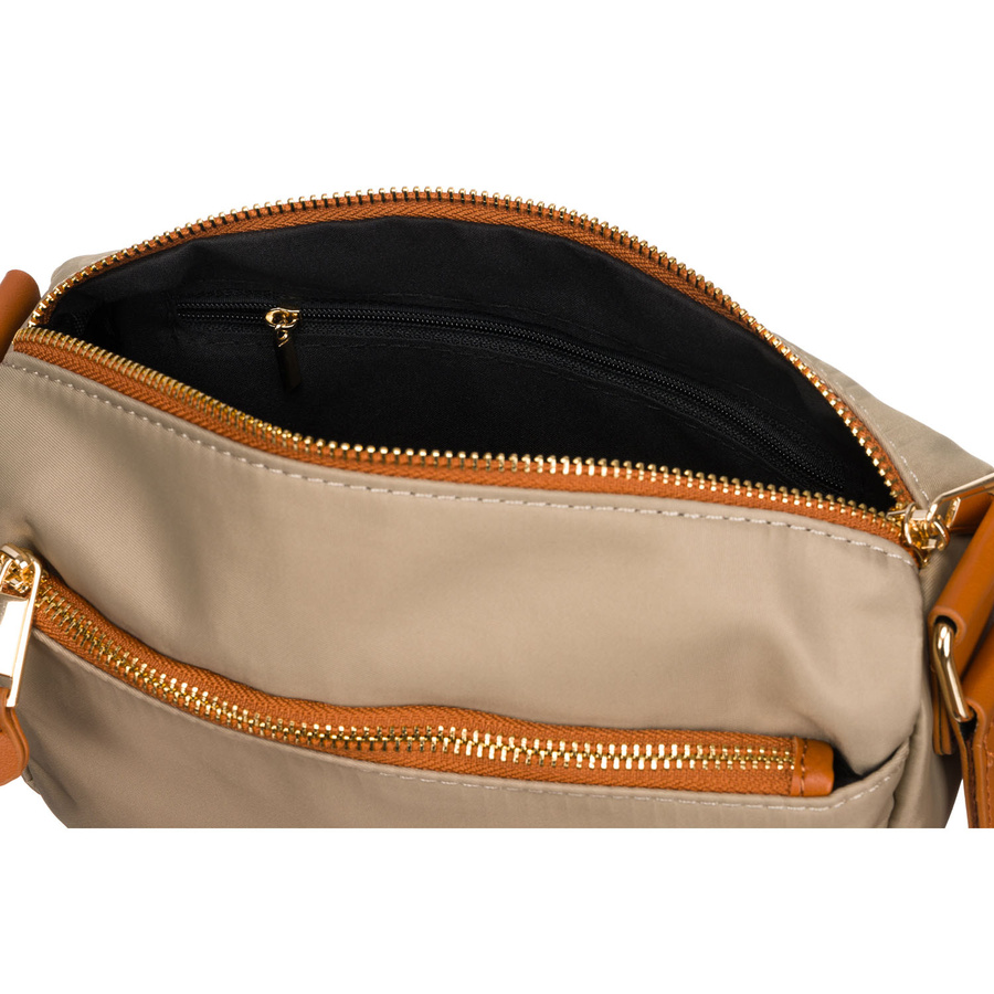 Listonoszka damska w odcieniu khaki z kieszonką zewnętrzną wykonana z nylonu - Peterson