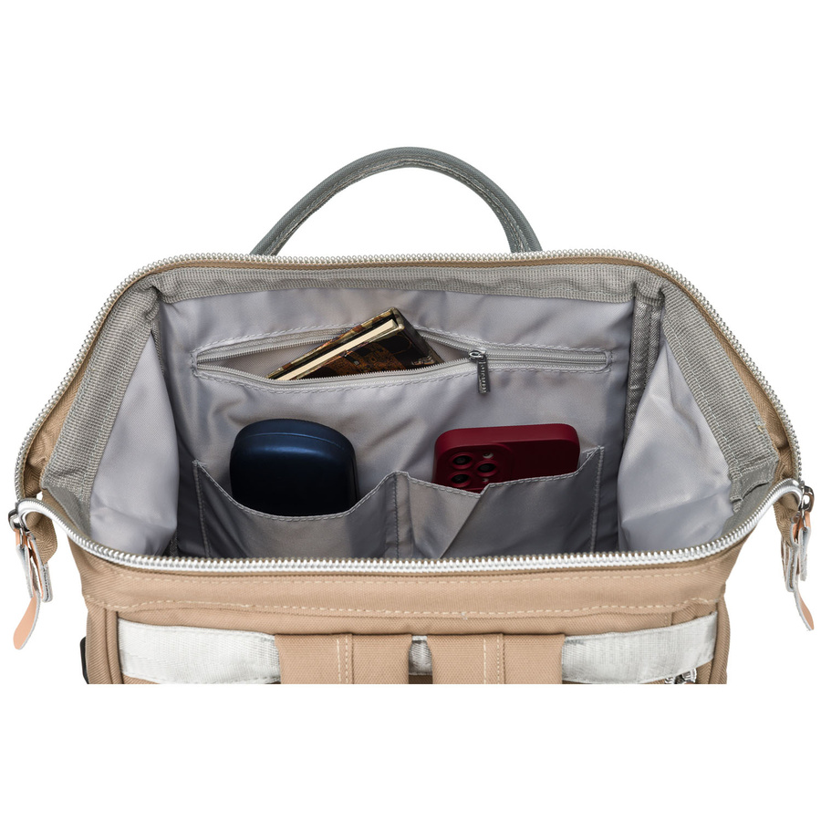 Dwukolorowy podróżny plecak damski z poliestru, jednokomorowy z dziewięcioma kieszeniami - Peterson