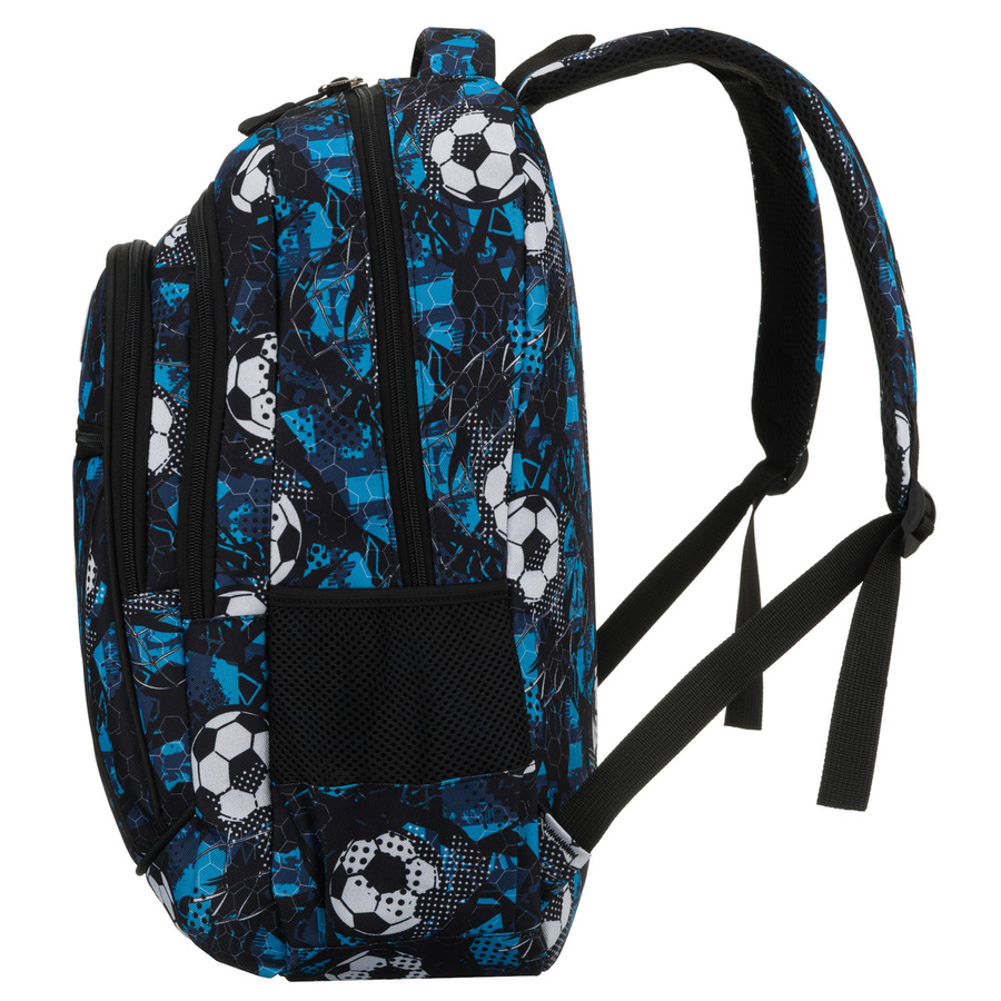 Szkolny tornister z poliestru pokryty wzorem w piłkę nożną - Peterson