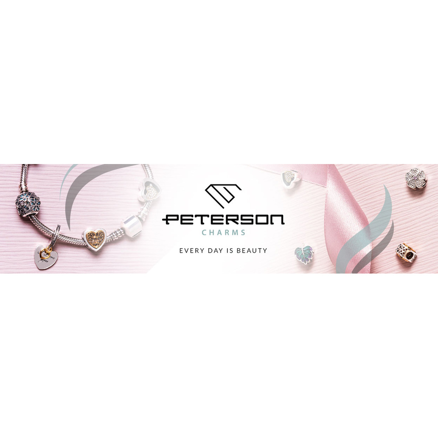 Srebrny charms serce z napisem best friend do modułowej bransoletki - Peterson