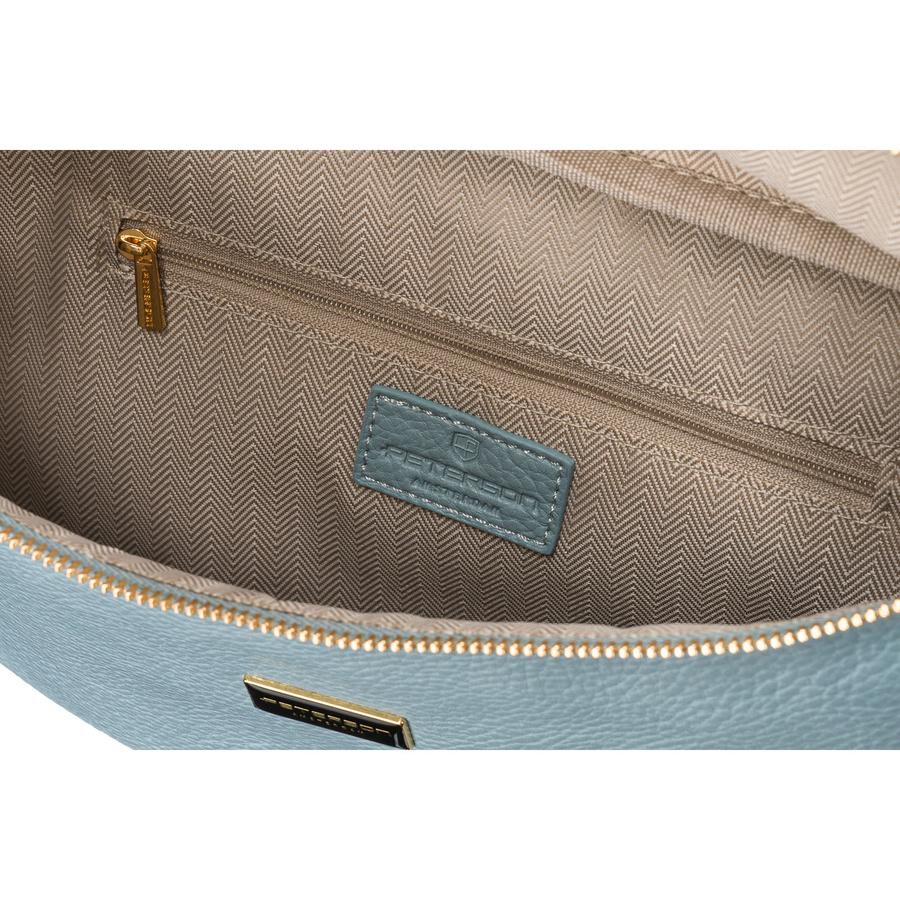 Niebieska saszetka damska biodrówka nerka na ramię crossbody z eko skóry Peterson