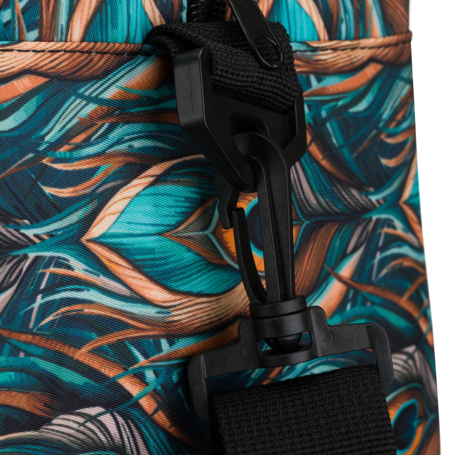 Torba podróżna z wytrzymałego poliestru z roślinnym wzorem wyposażona w dopinany pasek - Rovicky