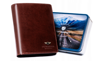 Skórzany portfel męski bez zapięcia - Peterson