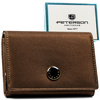 Brązowy portfel damski odszyty ze skóry naturalnej i ekologicznej - Peterson