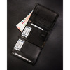 Klasyczny, pionowy portfel męski ze skóry naturalnej w czarnym kolorze - 4U Cavaldi