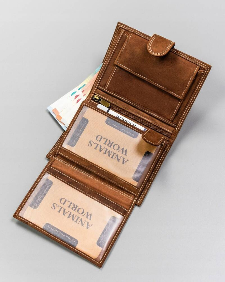Duży, pionowy portfel męski ze skóry naturalnej - Always Wild