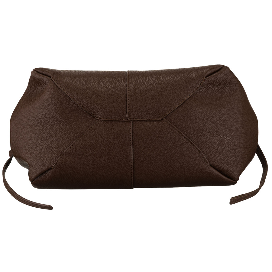 Brązowa shopperka damska wykonana ze skóry ekologicznej z praktycznym etui w zestawie - Peterson