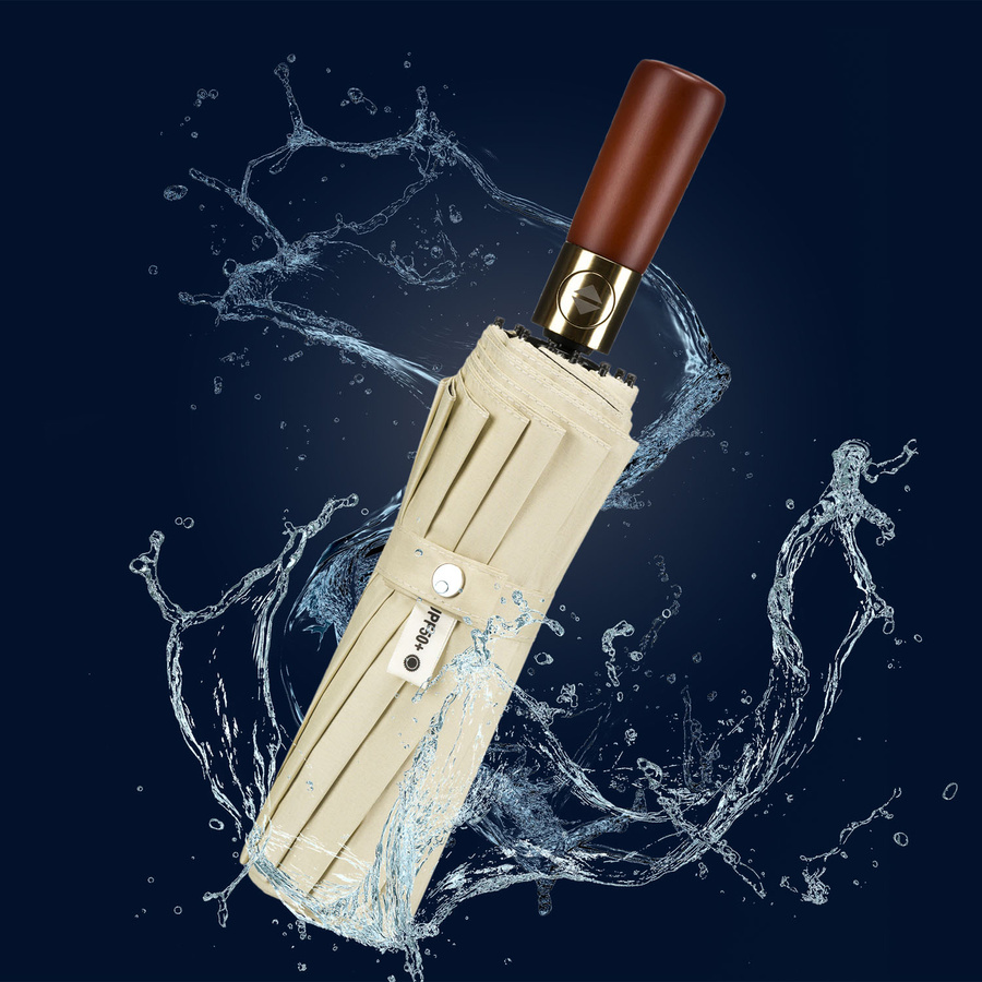 Biały, przeciwdeszczowy i przeciwsłoneczny parasol rozkładany automatycznie - Peterson