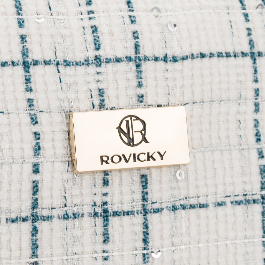 Niebieska kosmetyczka damska wykonana z materiału syntetycznego, jednokomorowa - Rovicky