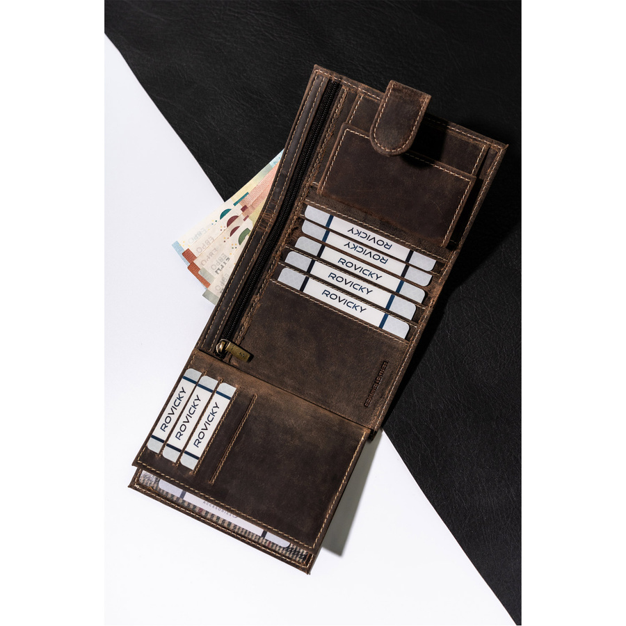 Duży portfel męski z bydlęcej skóry naturalnej - Buffalo Wild