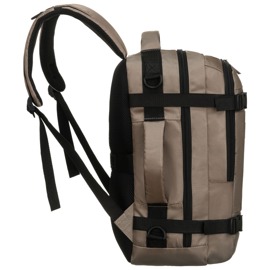 Dwukomorowy, szary plecak podróżny zawieszony na oddychających szelkach - Peterson