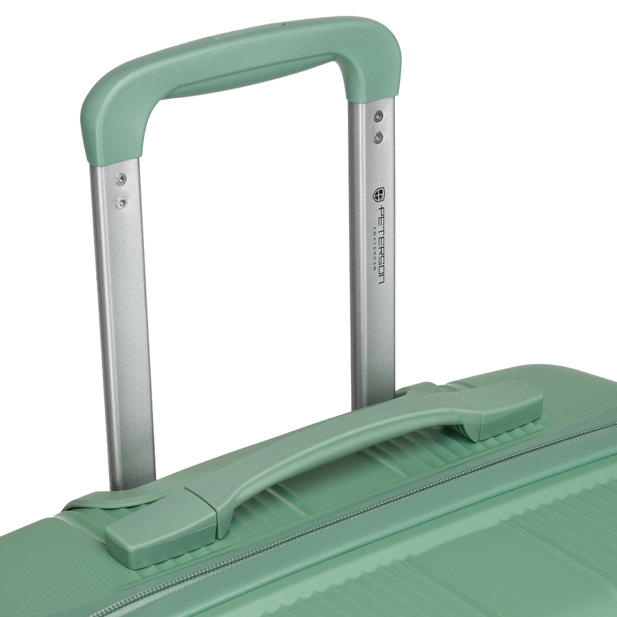 Duża walizka podróżna w zielonym kolorze z wodoodporną skorupą - Peterson