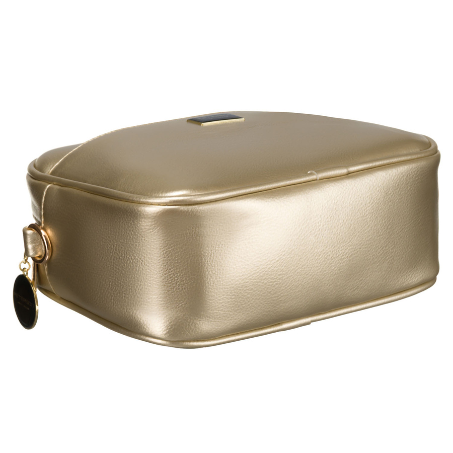 Złota błyszcząca listonoszka damska ze skóry ekologicznej Peterson