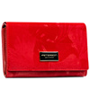 Czerwony, duży portfel damski ze skóry naturalnej i ekologicznej zamykany na zatrzask - Peterson