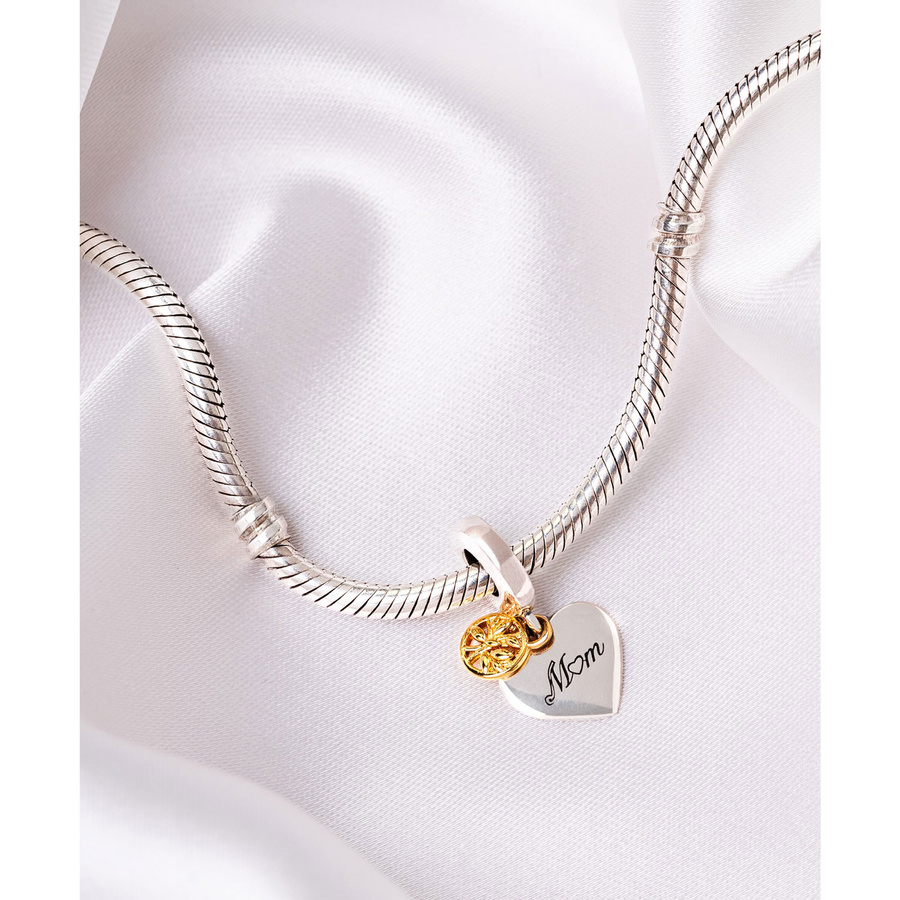 Srebrny charms serce do modułowej bransoletki - Peterson