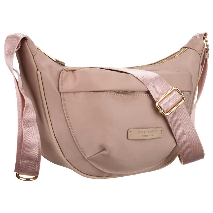 Listonoszka damska z nylonu w różowym kolorze, zamykana suwakiem - Peterson