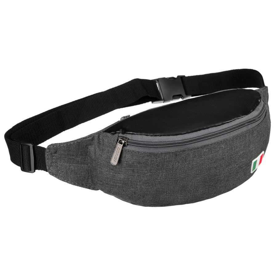 Czarna nerka miejska zapinana solidnym suwakiem