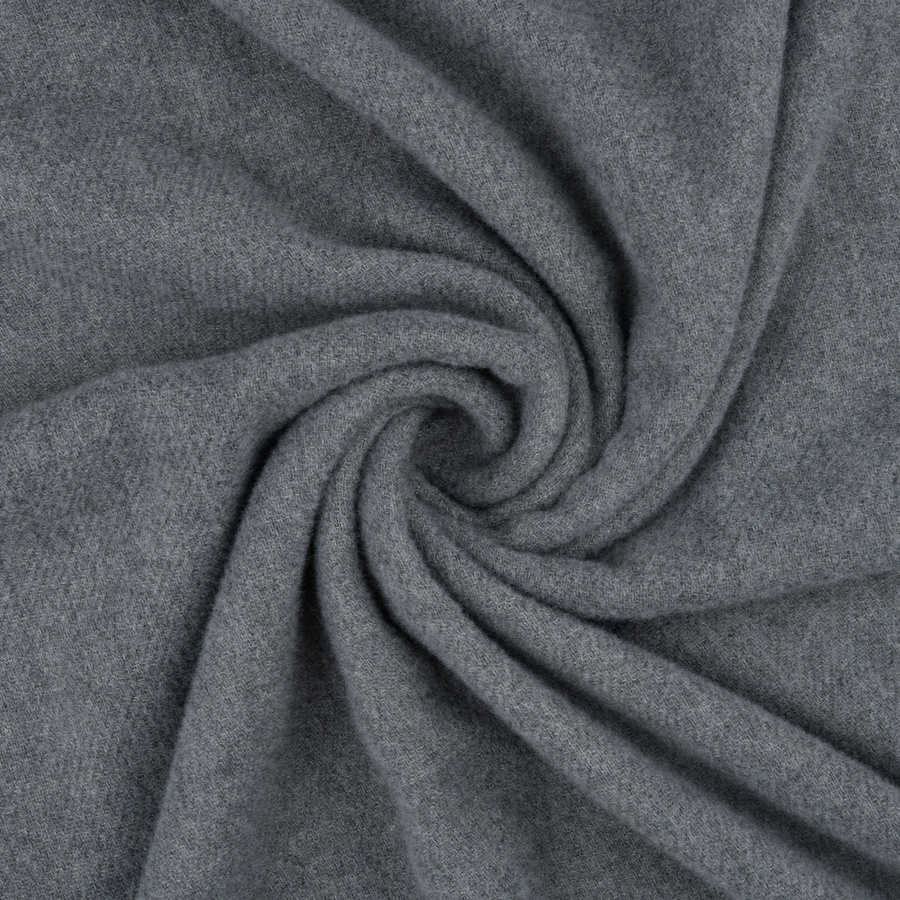 Szary, elegancki szalik damski z poliestru z frędzlami - Peterson