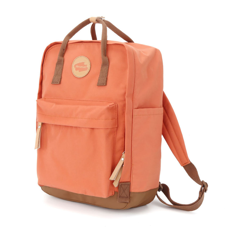 Pomarańczowo-brązowy plecak damski zawieszony na regulowanych szelkach - Himawari