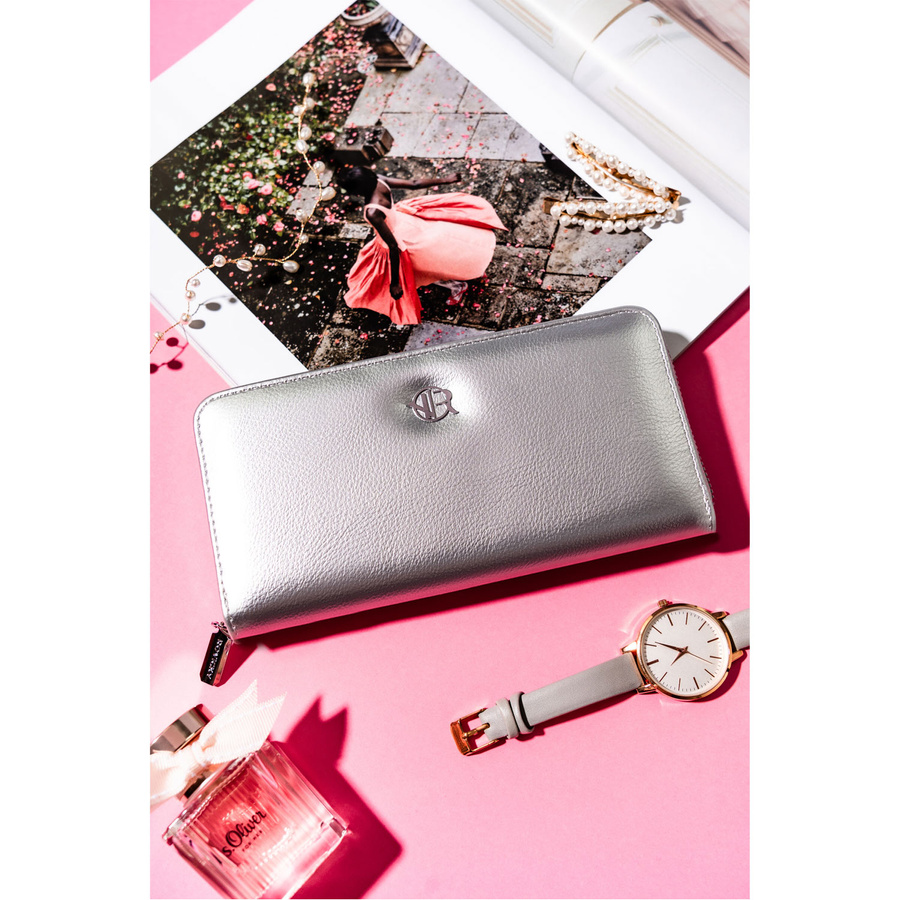 Elegancki, duży portfel damski na zamek - Rovicky