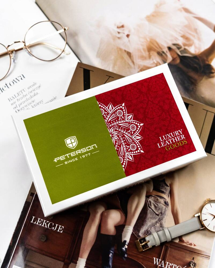 Duży, skórzany portfel damski na zatrzask - Peterson