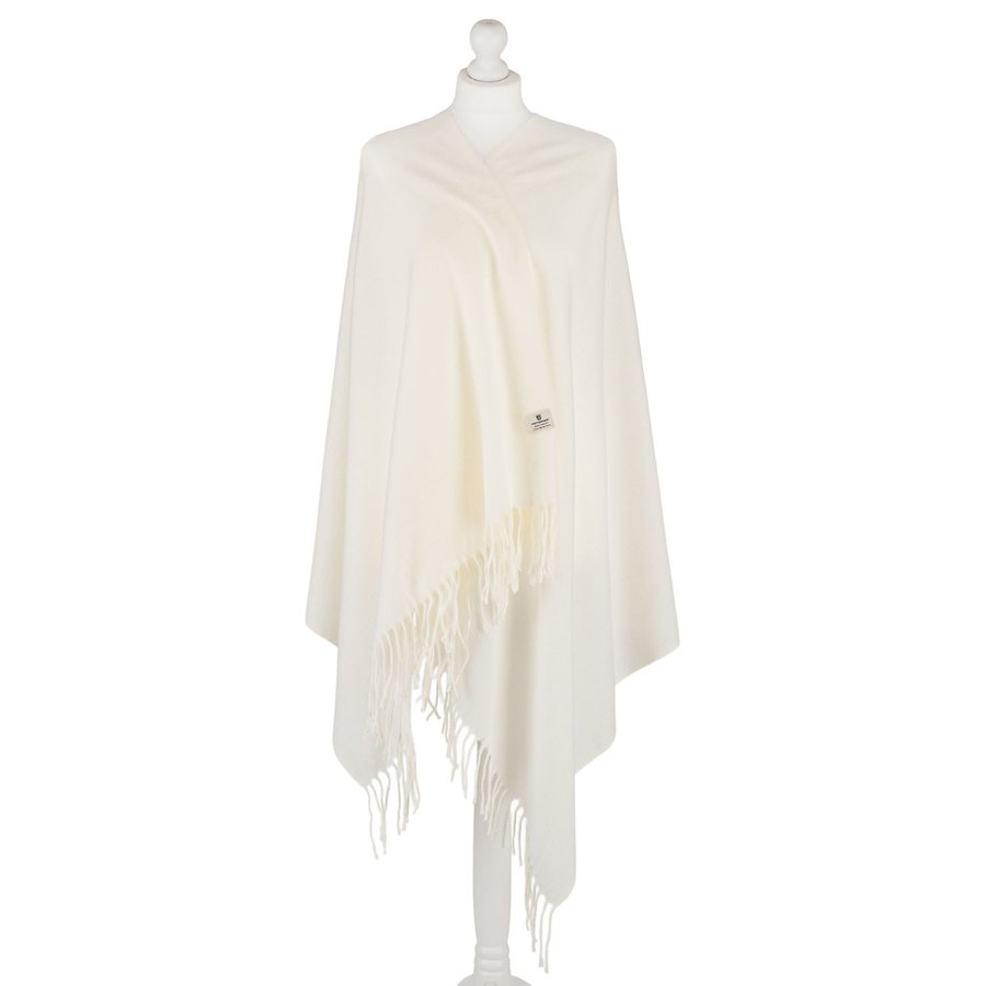 Biały, dwustronny szalik damski z poliestru - Peterson