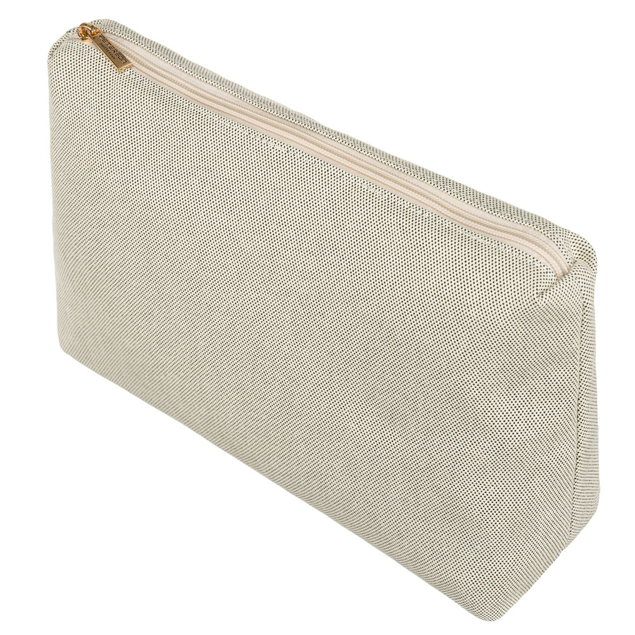 Miejska torba damska wykonana ze skóry naturalnej i włókna poliamidowego w beżowo-czarnym kolorze - Peterson