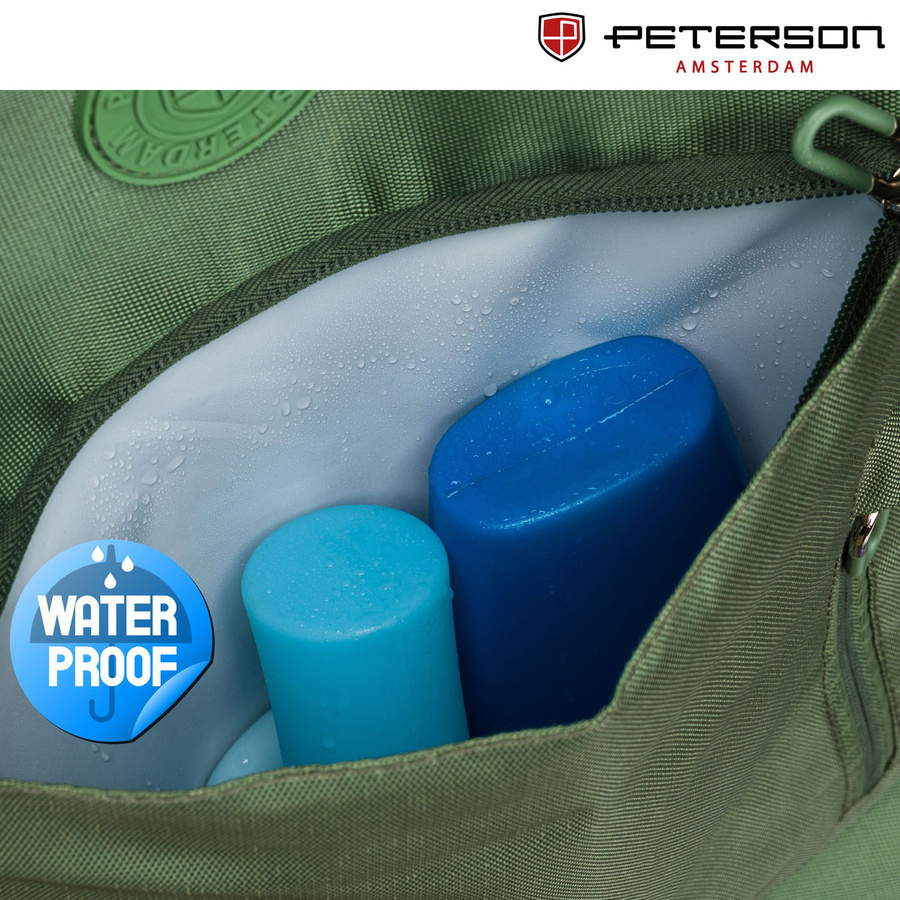 Zielony plecak podróżny z miejscem na laptopa i portem USB - Peterson