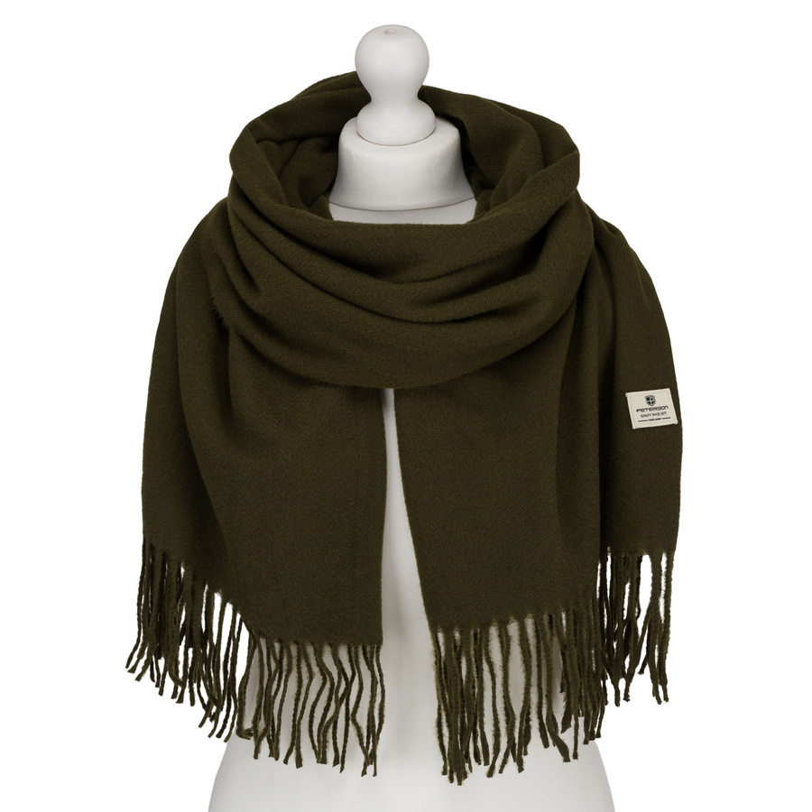 Elegancki szalik damski z poliestru w kolorze khaki - Peterson