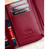 Bordowy portfel damski wykonany ze skóry ekologicznej, zamykany zatrzaskiem - Peterson