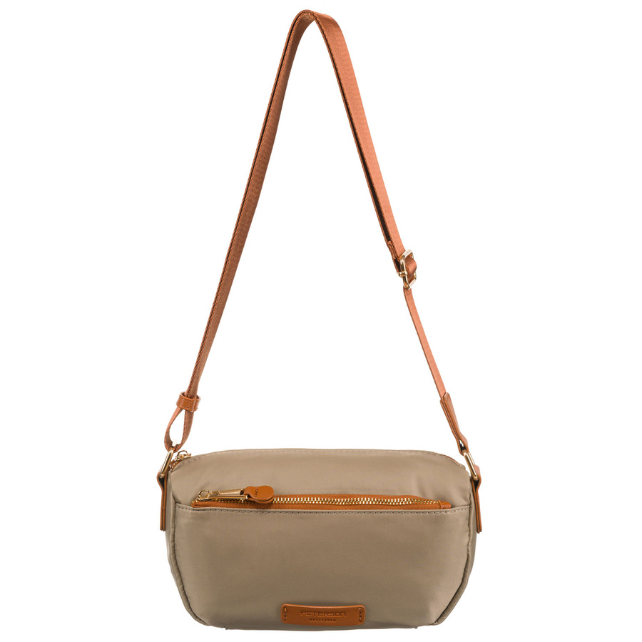 Listonoszka damska w odcieniu khaki z kieszonką zewnętrzną wykonana z nylonu - Peterson