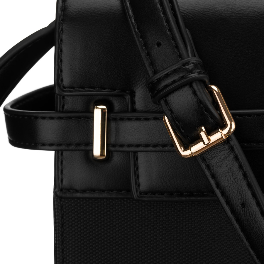 Czarna listonoszka damska wyposażona w nóżki ochronne - Peterson