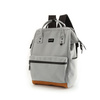 Szary, pojemny plecak damski z portem USB zawieszony na regulowanych szelkach - Himawari