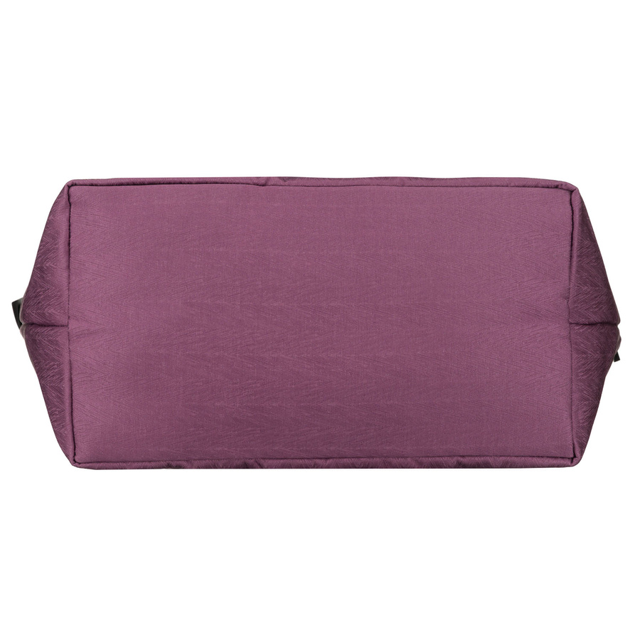 Shopperka damska w fioletowym kolorze, jednokomorowa i zamykana suwakiem z kieszonką zewnętrzną - Rovicky