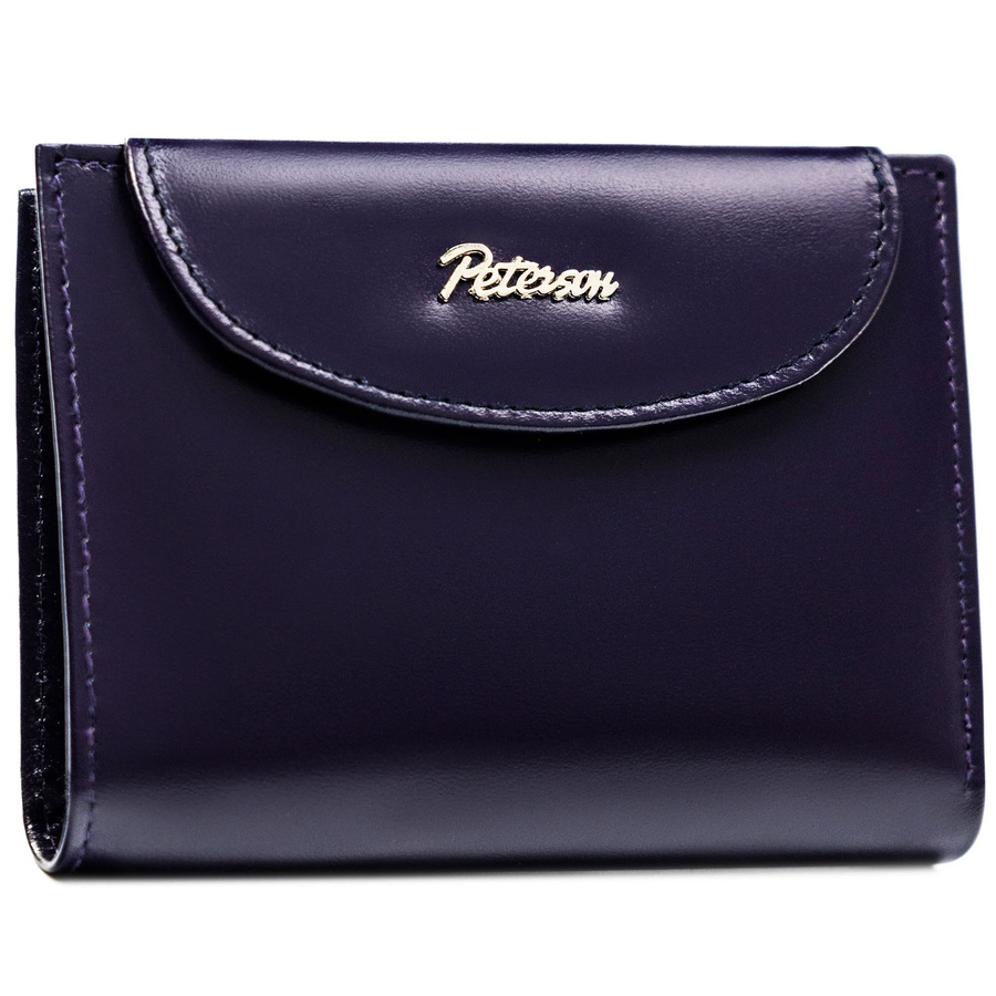 Mały, skórzany portfel damski w fioletowym kolorze - Peterson
