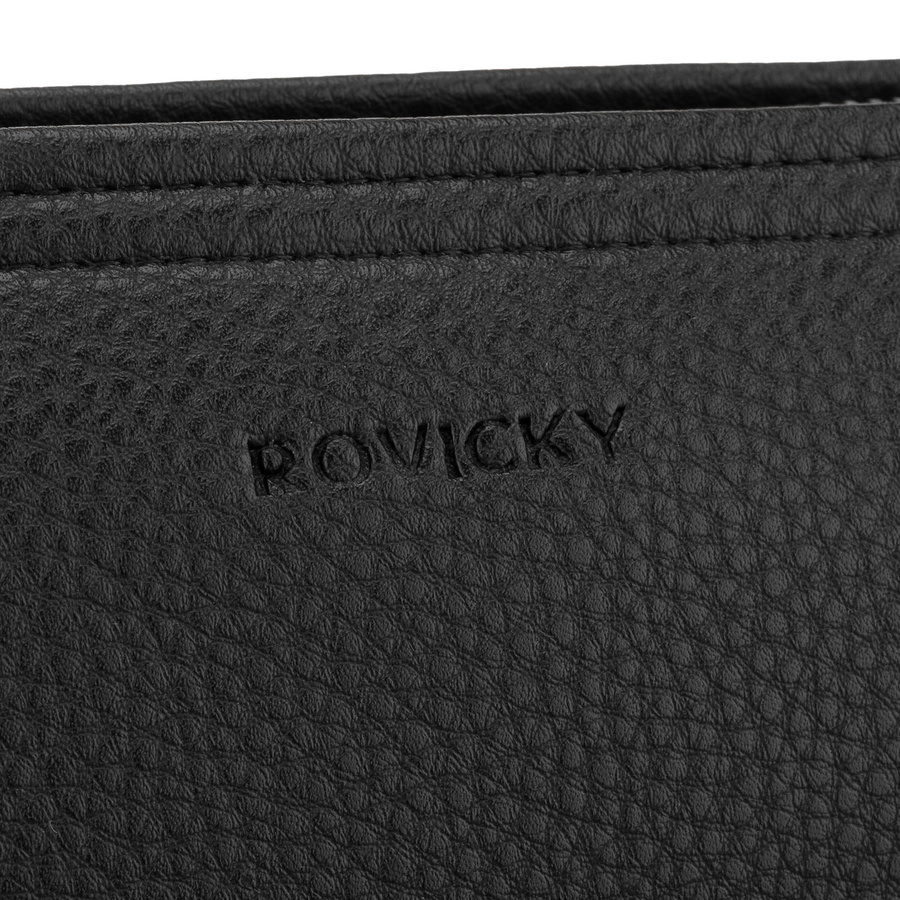 Elegancka saszetka męska ze skóry ekologicznej w czarnym kolorze - Rovicky