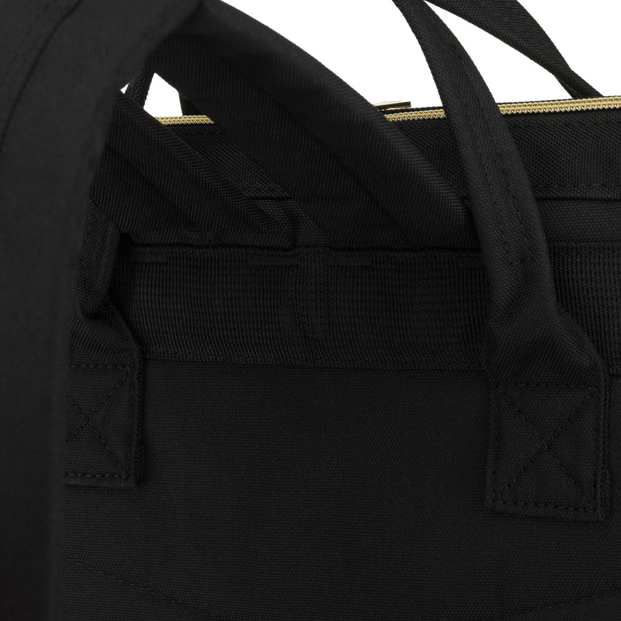 Plecak damski z poliestru w szaro-czarnym kolorze, idealny na bagaż podręczny - Peterson