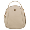 Mały plecak damski ze skóry ekologicznej w jasnobeżowym kolorze - Rovicky