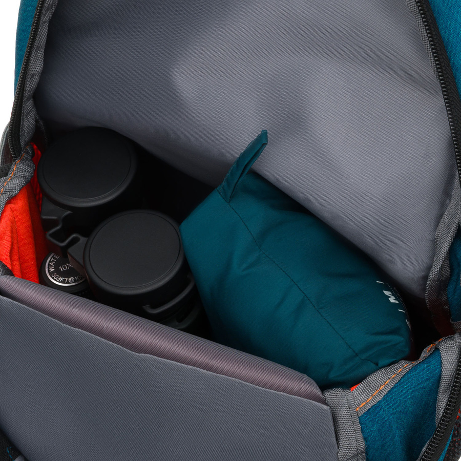 Turystyczny plecak w granatowo-pomarańczowym kolorze zamykany suwakiem - Peterson