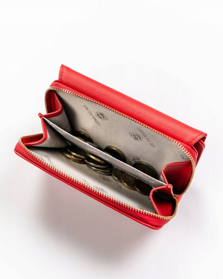 Elegancki portfel damski ze skóry ekologicznej zamykany na zatrzask - Peterson