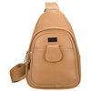 Sportowa beżowa saszetka damska na ramię nerka crossbody ze skóry ekologicznej Peterson