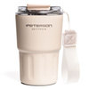 Kubek termiczny ze stali nierdzewnej w beżowym kolorze z podwójnymi ściankami - Peterson