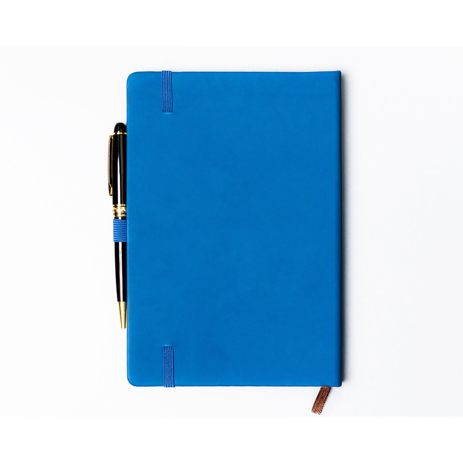 Niebieski notes w twardej oprawie zadrukowany w kropki - Peterson